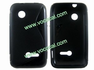 S Line Soft TPU Case Cover Skin for Sony Xperia Tipo ST21i Black