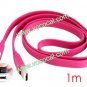 Universal Noodle Flat Micro USB Data Cable Cord for Samsung HTC Nokia Rose