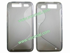 S Style Soft Flexible TPU Case Cover Skin for Motorola Atrix HD MB886 Clear Grey