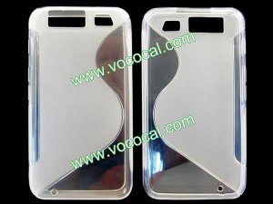S Style Soft Flexible TPU Case Cover for Motorola Atrix HD MB886 Clear White