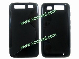 S Style Soft Flexible TPU Case Cover Skin for Motorola Atrix HD MB886 Black