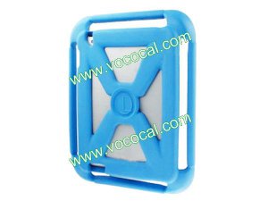 Silicone Non-slip Handle Case Cover Skin for iPad 2 3 Blue