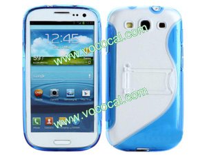 Dual Colors TPU S Line Stand Case Cover Skin for Samsung Galaxy S3 i9300