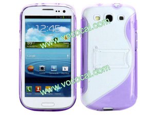 Dual Colors TPU S Line Stand Case Cover Skin for Samsung Galaxy S3 i9300