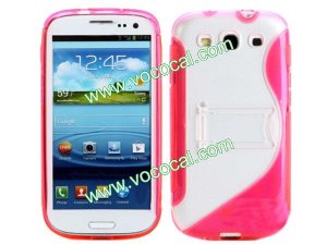 Dual Colors TPU S Line Stand Case Cover Skin for Samsung Galaxy S3 i9300