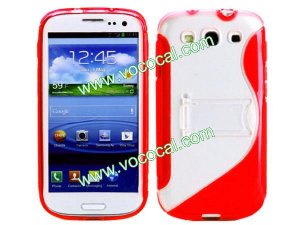 Dual Colors TPU S Line Stand Case Cover Skin for Samsung Galaxy S3 i9300