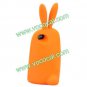 3D Cute Silicone Animal Rabbit Ear Case Stand Cover for iPhone 4 4S Orange