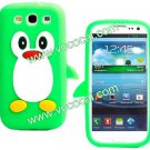 Cute 3D Cartoon Penguin Silicone Case for Samsung Galaxy S3 i9300 Green