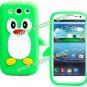 Cute 3D Cartoon Penguin Silicone Case for Samsung Galaxy S3 i9300 Green