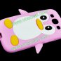 Cute 3D Cartoon Penguin Silicone Case for Samsung Galaxy S3 i9300 Pink