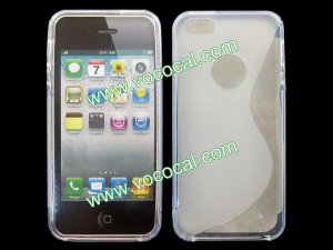S Line Soft Flexible TPU Case Cover Skin for iPhone 5 Clear White