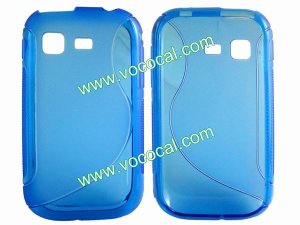 S Line Soft Flexible TPU Case Cover Skin for Samsung Galaxy Pocket S5300 Blue
