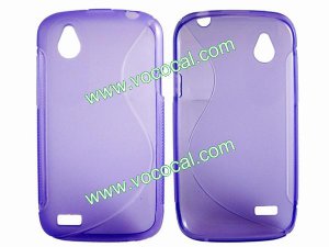 S Line TPU Case Cover Skin for HTC Desire V T328W Purple