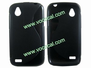 S Line TPU Case Cover Skin for HTC Desire V T328W Black