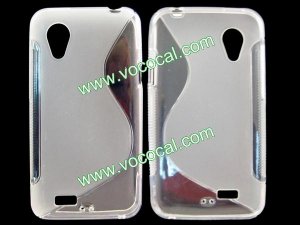 S Line Soft Flexible TPU Case Cover Skin for HTC Desire VT T328t Transparent