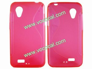 S Line Soft Flexible TPU Case Cover Skin for HTC Desire VT T328t Pink