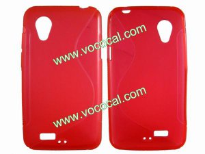 S Line Soft Flexible TPU Case Cover Skin for HTC Desire VT T328t Red