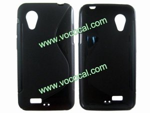 S Line Soft Flexible TPU Case Cover Skin for HTC Desire VT T328t Black