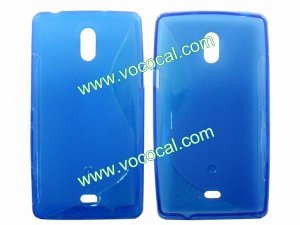 S Line Soft TPU Case Cover Skin for Sony Xperia Z LT30p Blue