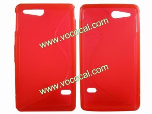 S Line Soft Flexible TPU Case Cover Skin for Sony Xperia Go ST27i Red