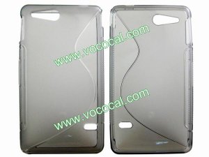 S Line Soft Flexible TPU Case Cover Skin for Sony Xperia Go ST27i Clear Grey