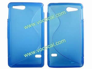 S Line Soft Flexible TPU Case Cover Skin for Sony Xperia Go ST27i Blue