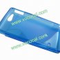 S Line Soft Flexible TPU Case Cover Skin for Sony Xperia Go ST27i Blue