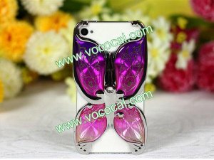 Fancy Butterfly Electroplate PC Decorative Case Cover Skin for iPhone 4 4S