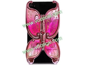 Fancy Butterfly Electroplate PC Case Cover Skin for iPhone 4 4S