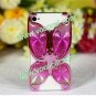 Fancy Butterfly Electroplate PC Case Cover Skin for iPhone 4 4S