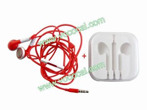 Earphone Headphones with Remote Mic for iPhone 5 4 4S iPod iPad Red