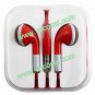 Earphone Headphones with Remote Mic for iPhone 5 4 4S iPod iPad Red
