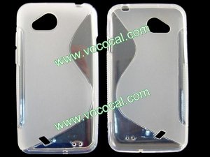 S Line Soft Flexible TPU Case Cover Skin for HTC Desire VC T328d Clear White