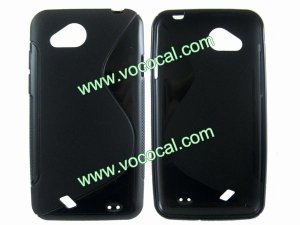 S Line Soft Flexible TPU Case Cover Skin for HTC Desire VC T328d Black