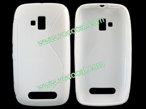 S Line Soft Flexible TPU Case Cover Skin for Nokia Lumia 610 White