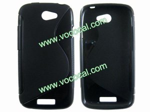 S Line Soft Flexible TPU Case Cover Skin for HTC Z520e One S Black