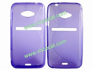 S Line Wave TPU Case Cover Skin for HTC Evo 4G X720D Purple