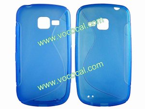 S Line Wave Soft TPU Case Cover Skin for Samsung i779 Blue