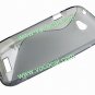 S Line Soft Flexible TPU Case Cover Skin for HTC Z520e One S Clear Grey