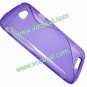 S Line Soft Flexible TPU Case Cover Skin for HTC Z520e One S Purple