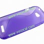 S Line Soft Flexible TPU Case Cover Skin for HTC Z520e One S Purple