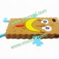 Yellow 3D Sponge Cartoon Figure Detachable Silicone Case Cover for iPhone 4 4G 4S