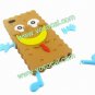 Yellow 3D Sponge Cartoon Figure Detachable Silicone Case Cover for iPhone 4 4G 4S
