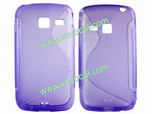 S Line Wave Soft TPU Case Cover Skin for Samsung Galaxy Y Duos S6102 Purple