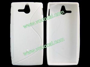 S Line Wave Soft TPU Case Cover Skin for Sony Xperia U ST25i White