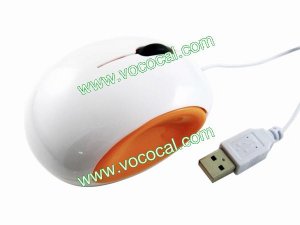 Dual Colors Optical USB Wired Round Mouse Mice for PC Laptop Orange Mixed White