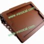 PU Leather Case Cover Skin for iPad 2 3 with Dormancy Function Coffee with White Dots