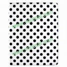 PU Leather Case Cover Skin for iPad 2 3 with Dormancy Function White with Black Dots