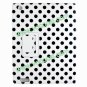 PU Leather Case Cover Skin for iPad 2 3 with Dormancy Function White with Black Dots