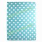 PU Leather Case Cover Skin for iPad 2 3 with Dormancy Function Blue With White Dots